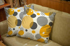 CAPSCEOLL 2PCS White Pillow Cover 16X16Inch Stripe Yellow Gray Abstract Black Circle Geometric Pillow Covers for Bedroom Sofa Living Room Standard Pillow Covers