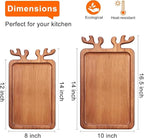 Large Acacia Wood Platter for Christmas Charcuterie Board Decorative Fruit Veggie Trays Wooden Cheese Board Xmas Kitchen Decor Gift Holiday Cookie Platters Food Serving Dish Plate Christmas Tray
