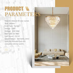 7-Tiers 22 Lights Gold Crystal Chandelier Luxury 35.46" Modern Contemporary Crystal Pendant Ceiling Lighting Crystals Light Fixture for Living Room Hotel Lobby Restaurant Foyer High Ceiling