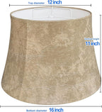 Tootoo Star Brown Large Drum Lamp Shade for Chandeliers Floor Light and Table Lamp,12x16x11" Spider,Fabric Natural Linen Hand Crafted (leather)
