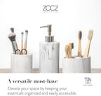 ZCCZ Bathroom Accessory Set, 4 Pcs Marble Look Bathroom Vanity Countertop Bathroom Décor Sets Accessories with Soap Dispenser, Toothbrush Holder Set, Tumbler, Soap Dish