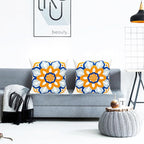 Decorative Throw Pillow Covers Set of 2 Dahlia Floral Pillow Covers 16x16 inch Super Soft Short Plush Square Throw Pillows,Farmhouse Outdoor Pillow Covers for Couch Sofa Bed Living Room