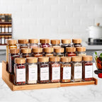 DWTS DANWEITESI 36 Pcs Glass Spice Jars - 4oz With Bamboo Lids, Empty Bottles With Labels, Kitchen Spice Jars With Shaker Lids
