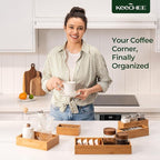 5-Piece Bamboo Drawer Organizer Set, 2.2" Deep Multi-Use Organizers for Utensils, Silverware, Cutlery, Desk, Bathroom, Junk Drawer & Makeup, Non-Slip Feet Included.