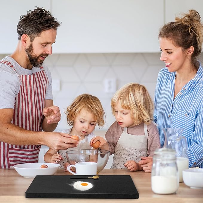 Granite Cutting Board 12x16 Inch, Marble Slab Pastry Board With Non-Slip Feet For Baking, Cheese, Charcuterie, Chocolate