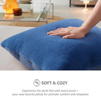 Pallene Faux Fur Plush Throw Pillow Covers 22x22 Set of 2, Soft Fluffy Couch Pillow Covers for Living Room, Navy Blue