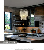 10" Water Ripple Pendant Lights, 2-Tier Modern Pendant Lights Kitchen Island, Black Hanging lamp, Chandeliers for Dining Room Kitchen Island Bedroom Entryway, CC4848-1P-BK