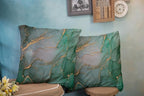 CAPSCEOLL Set of 2 Turquoise and Grey Art Artwork Contemporary Decorative Gray Home Decorative Throw Pillow Covers Cushion Covers for Bedroom Sofa Living Room 18X18 Inches