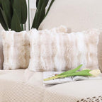 MADIZZ Pack of 2 Thick Plush Wool Throw Pillow Covers 12x20 Inch White Beige Soft Neutral Decorative Throw Pillows Accent Boho Cushion Covers for Couch Sofa Bedroom Pillow Shell