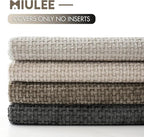 MIULEE Pack of 4 Couch Throw Pillow Covers 24x24 Inch Neutral Soft Decorative Chenille Pillow Covers Farmhouse Boho Accent Cushion Covers for Mid Century Modern Home Decor Sofa Bedroom Living Room