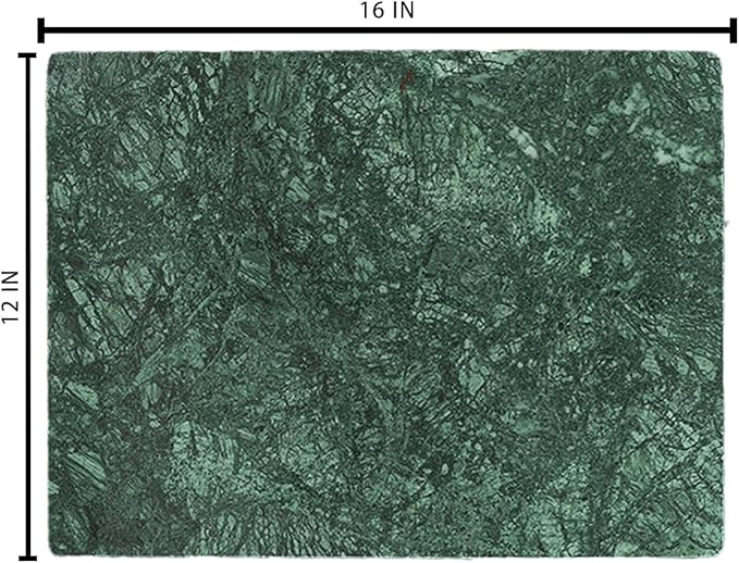 Natural Marble Cutting Board- 16x12 Inch Kitchen Bakery Tool for Professional Chef & Baker's Tray - Marble Display for Elegant Food Presentation & Stylish Kitchen Decor (green)