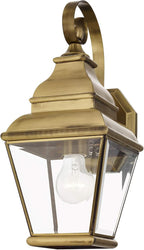 Livex Lighting 2590-01 Exeter Outdoor Wall Lantern, Antique Brass
