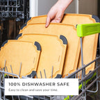 Elihome Essential Series Cutitng Board for Kitchen- Natural Wood Fiber, Dishwasher Safe, Eco-Friendly, Juice Grooves, Non-slip Feet, Non-Porous, Reversible, BPA Free, Medium - 12" x 8", 12pcs Pack