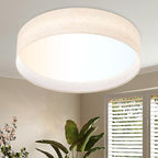 Hamilyeah 18 inch LED Ceiling Light Flush Mount Light Fixture 36W, Modern Kitchen Lighting Fixture Ceiling Mount with Fabric Shade, Dimmable Ceiling Lighting Fixture 5CCT for Bedroom, Bathroom