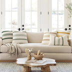 MIULEE Set of 2 Sage Green Boho Decorative Pillow Covers 18x18 Inch Farmhouse Rustic Couch Throw Pillows Modern Summer Cotton Cushion Covers Retro Cute Macrame Woven Home Decor for Bed Sofa Chair