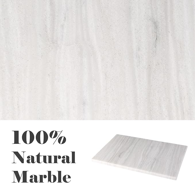 Natural Marble Cutting Boards for Kitchen - 12" x 8" Multi-Purpose Pastry Marble Tray Cheese Board Marble Slab for Counter, Bathroom Perfume Tray Jewelry Candle Plate (Nestos)