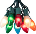 Minetom Ceramic Multicolor Christmas Lights, C9 25 Feet Vintage Incandescent Lights with Opaque Bulbs for Patio Fence Roofline Outdoor Indoor Holiday Decorations, 25 Bulbs with 2 Spare