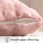 MIULEE Pack of 2 Decorative Pillow Covers Thick Soft Plush Faux Fur Throw Pillows Luxury Home Decor for Couch Bedroom Living Room Sofa,18x18 Inch Light Pink