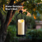 Amagic 4” x 9” Large Outdoor Waterproof Flameless Candles with Remote, Battery Operated Candles with Timer, Flickering Fake LED Pillar Candle for Patio Yard Porch Decor, Ivory White, Set of 2