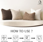 Foindtower 2 Pieces Faux Fur Throw Pillow Cover Accent Sherpa Pillow Fuzzy Soft Pillowcases Sheepskin Decorative Fleece Cushion Case for Bed Couch Living Room 18x18 Inch White