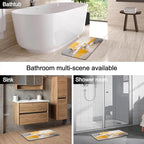 Lnond 4Pcs Bathroom Shower Curtain Sets with Rugs,Yellow Grey Ombre Bathroom Sets with Shower Curtain and Rugs and Accessories