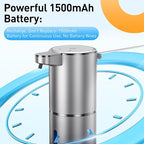 Automatic soap Dispenser touchless Automatic Liquid Soap Dispenser 4 Adjustable 1500mAh Soap Dispensing Levels Wall Mount for Kitchen and Bathroom