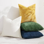 decorUhome Chenille Grey Throw Pillow Covers 24x24 Inch Set of 2, Decorative Soft Couch Pillow Covers Solid Dyed Accent Velvet Farmhouse Neutral Square Pillow Cases for Sofa Bed Living Room