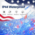 ILLUMINEW 4th of July Decorations 300 LED Red White and Blue String Lights Plug-in, 8 Modes 108ft Independence Day Fairy Lights for Patriotic Party Decor Indoor Outdoor