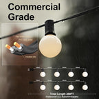 Lightdot 200FT Outdoor String Lights, LED Bistro String Lights with Shatterproof G40 Vintage Bulbs, 2200K Dimmable, Outside Hanging Light Waterproof for Porch,Garden, Backyard, Balcony- ETL Listed
