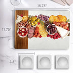 HomeWetBar Personalized Charcuterie Board Gift Set | Custom 15.75" x 11.75" White Marble & Acacia Wood Cheese Board with Serving Bowls | Perfect Housewarming + Wedding + Couples Gift Idea