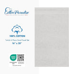 Cotton Paradise Hand Towels for Bathroom, 100% Cotton Turkish 4 Piece Hand Towel Set, Soft Absorbent Face Towels, Silver Grey Hand Towels