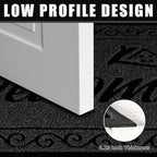 Yimobra Welcome Front Door Mat, Heavy Duty Easy Clean Doormat Indoor Outdoor, Waterproof Quick Dry Floor Mat for Home, Garage, Hign Traffic Areas, Non Slip, Low Profile, 29.5X17 Inches, Black