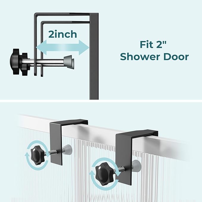 Nieifi Over The Door Shower Caddy Pantry Organizer Rack with Reliable Hooks, Sturdy Hanging Shower Organizer Shelf Basket Storage Rack, Bathroom Shelves Drill Free Extra Large, Black