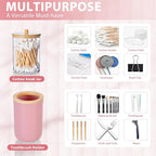 iMucci Bathroom Accessories Set 5Piece Pink Bathroom Sets, Toothbrush Holder, Toothbrush Cup, Lotion Soap Dispenser, Soap Dish and Qtip Holder Bathroom Decor