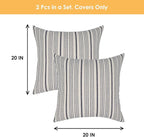 Navy Pillow Covers Farmhouse Linen Throw Pillow Covers Striped Outdoor Decorative Square Throw Pillows for Couch Sofa Bed 20 x 20 in Pack of 2 Navy and Cream