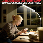 Honeywell LED Floor Lamp, F4 Sunturalux™ Gooseneck Floor Lamps for Living Room, Super Bright Stepless Dimmable Tall Standing Lamp, Modern Eye-Caring Reading Floor Lamp for Bedroom Office Study