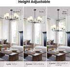 KAISITE Black Chandelier for Dining Room - 5-Light Farmhouse Dining Room Light Fixture Over Table Industrial Kitchen Lighting Fixture Ceiling Hanging Chandelier for Bedroom Living Room Foyer Entryway