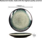 7.9 Inch Porcelain Plates Set, for Appetizer, Dinner Plates, Salad, Dessert, Snacks, Serving Plate Set of 6, Microwave and Dishwasher Safe, apply Home, Restaurant