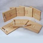 Miicol Wood Charcuterie Board, Monogram Cheese Board 10 Inch, Personalized Initial Cutting Board with Spreader, Unique Housewarming Gift, Ideal for Kitchen, Home, Letter C