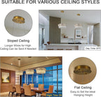 Crystal Chandelier, 16.5" 6-Light Small Chandelier for Living Room, Round Chandeliers for Bedroom Dimmable, Foyer Chandeliers for Entryway, Gold Ceiling Light Fixture Hanging Lights