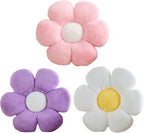 3 PCS Flower Pillows Flower Shaped Throw Pillow Cute Daisy Pillows Seating Cushions for Adults Kids Home Bedroom Sofa Chair Couch Decor (White/Pink/Purple, 15.74 inch)