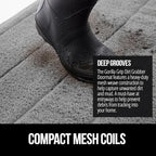 GORILLA GRIP Dirt Grabber Mesh Doormat, Low-Profile, Stain and Fade Resistant Heavy Duty Quick Dry Striped Doormats, Mats for Indoor or Outdoor Entry, Shoe Scraper, Garage Entrance Mat, 35x23, Gray