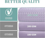 Lavender Extra Long No Hook Waffle Weave Shower Curtain with snap-in Liner Replacement, 230GSM Waterproof Fabric Hotel Shower Curtain Set for Bathroom, Through Mesh Top Window,71Wx86H