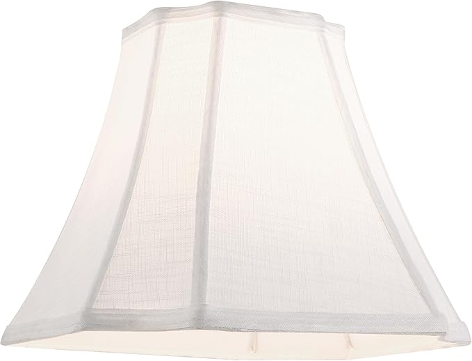 GO&SO Set of 2 Medium Octangonal Lamp Shades Off White,Square Cut Corner Lamp Shade for Floor Lamps,Table Lamps for Bedroom Lamps, 6.5x13.2x10.6",Natural Linen, Traditional Shade, Easy Assembly