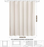 WELTRXE Boho Shower Curtain, Modern Farmhouse Shower Curtain Set with Tassels, Rustic Bathroom Decor, Heavy Duty Fabric Water Repellent with Hook, Beige/Cream, 72x72 Inches