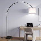 SUNMORY 82" Tall Arc Floor Lamps for Living Room, Large Floor lamp with Length Adjustable, Modern Curved Floor lamp, Corner Lamp for Dining Room, Office, Black