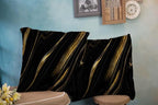 CAPSCEOLL Black Gold Throw Pillow Covers,Modern Abstract Art Painting Throw Pillows for Couch,Black Pillow Covers 16X16 Inch 2 Pcs Square Cushion Cover Gift for Couch Sofa