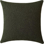 Jeneoo Sage Green Decorative Square Thick Throw Pillow Covers Fine Textured Boucle Couch Cushion Case for Sofa Decor, Set of 1, 24 x 24 Inch