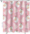 Pink Christmas Shower Curtain, Santa Claus Merry Christmas Tree Shower Curtains Set with Hooks, Winter Snowflake Waterproof Fabric Bathroom Curtains Decor Home Accessories,Stall 48 X 72 Inch
