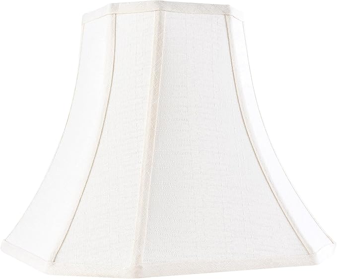 Cream Square Cut Corner Bell Lamp Shade Medium Lampshade 6.5``Top×13``Bottom×10.6``Hight(Spider) Rustic Lamp Shade for Table & Floor Lamp - Lampshade Replacement